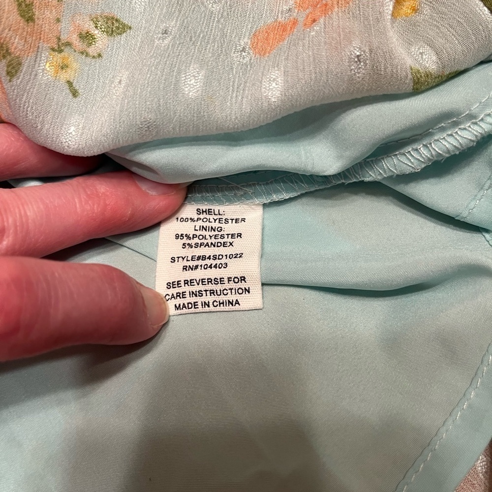 By The River Blossom In Time Blue Multi Floral Ruffle Tiered Midi Dress Size L - Picture 14 of 14